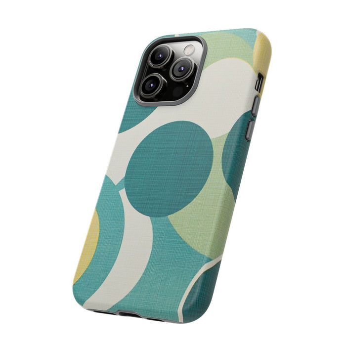 Retro Patroon met Blauwe en Gele Cirkels