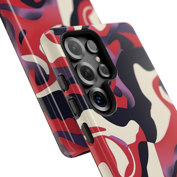 Abstract Rood-Zwart-Crème Patroon