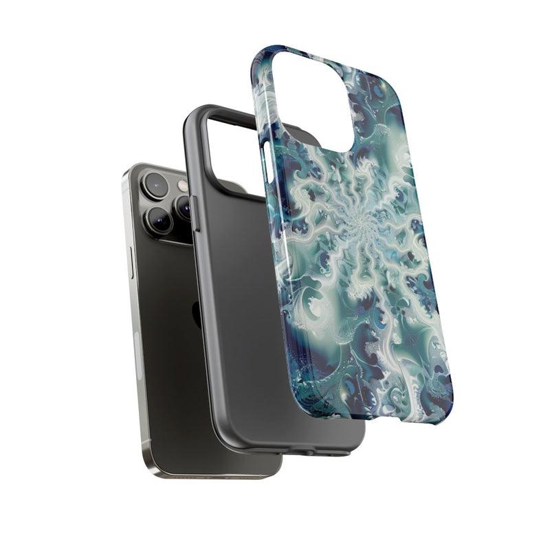 Blauw-Groene Fractalwerveling met Glans