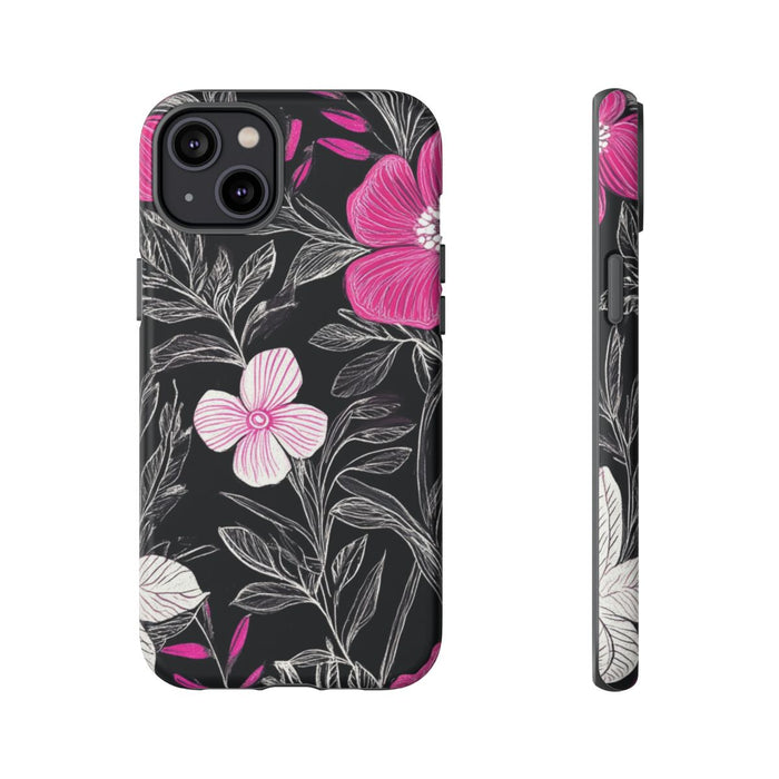 Roze en Witte Bloemenprint