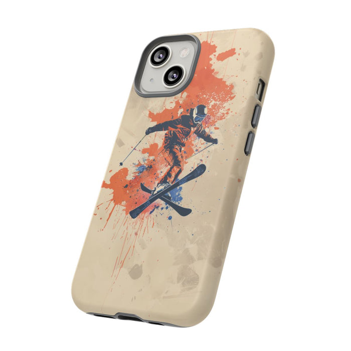 Skiër met Verfspatten