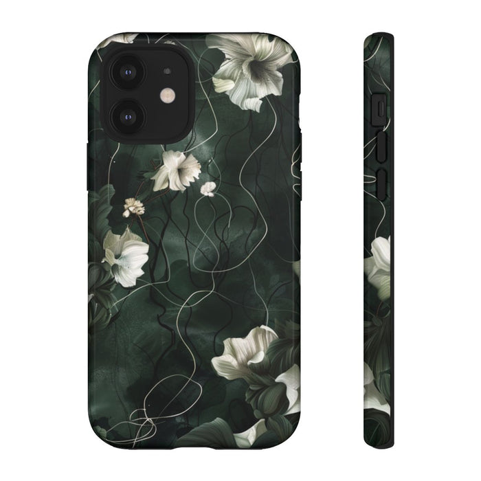 Donkergroene Bloemenranken met Glanzende Afwerking