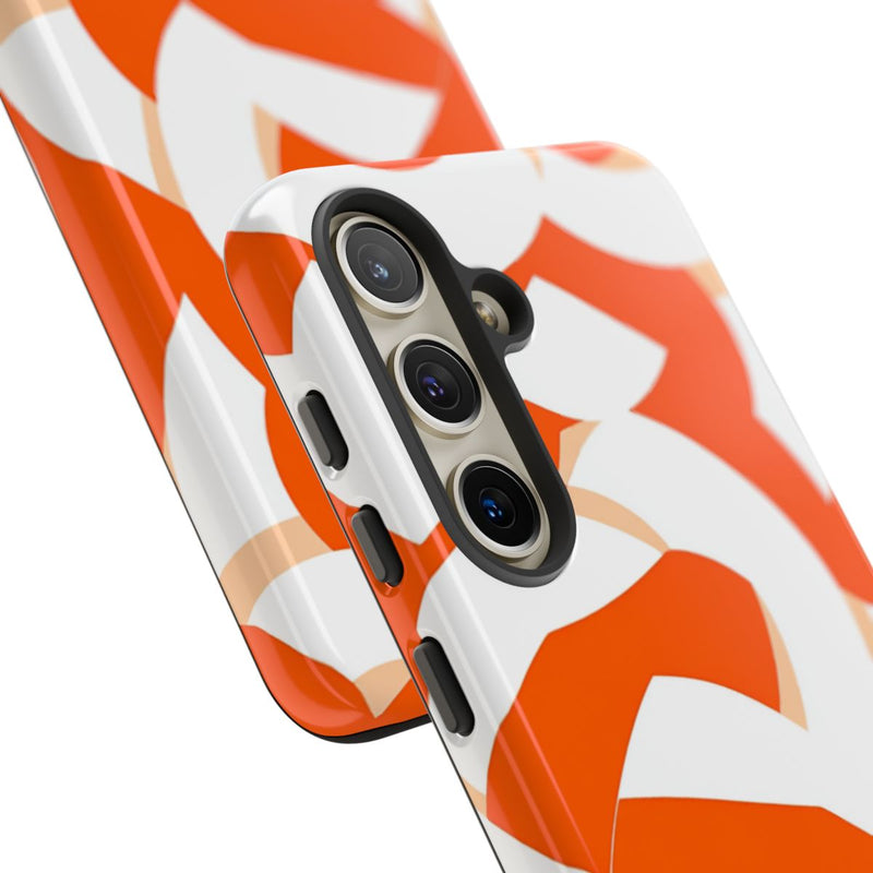 Oranje en Wit Geometrisch Patroon