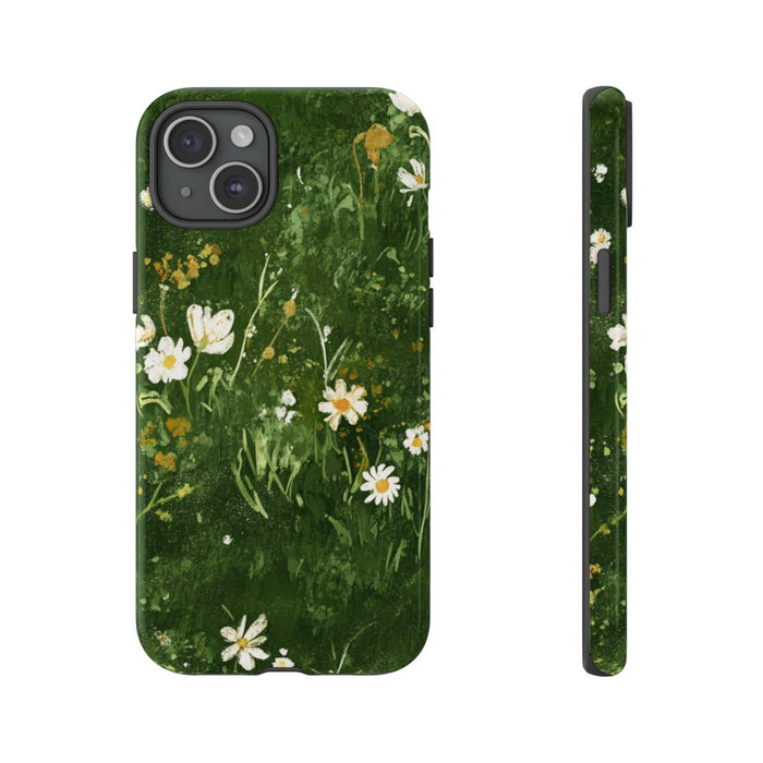 Groene Weide met Witte Bloemen
