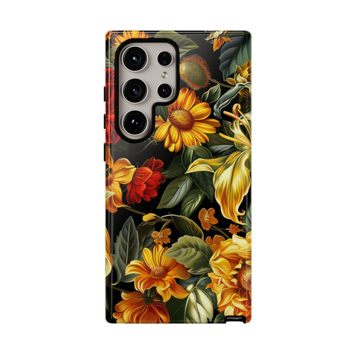 Vrolijk Gele en Rode Bloemenprint