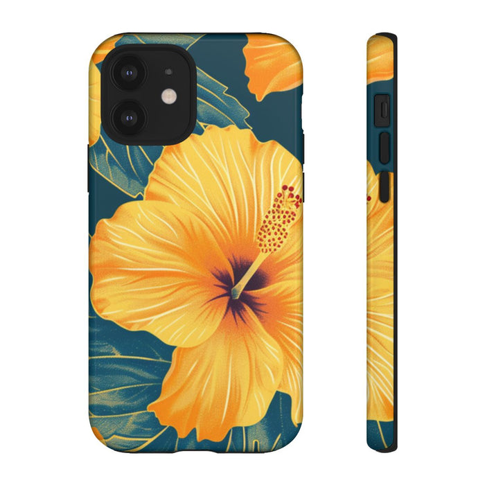 Gele Hibiscus Bloemenpatroon