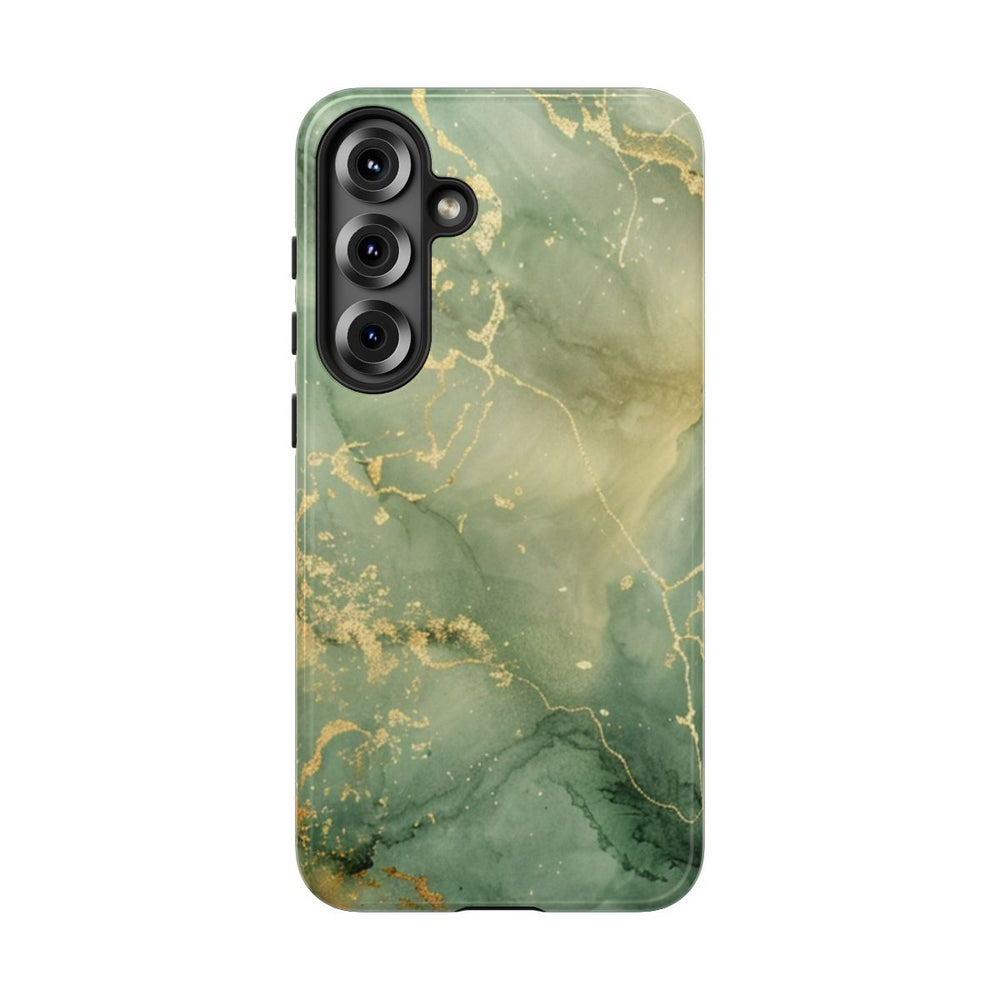 Groene en Gouden Marmer Abstract