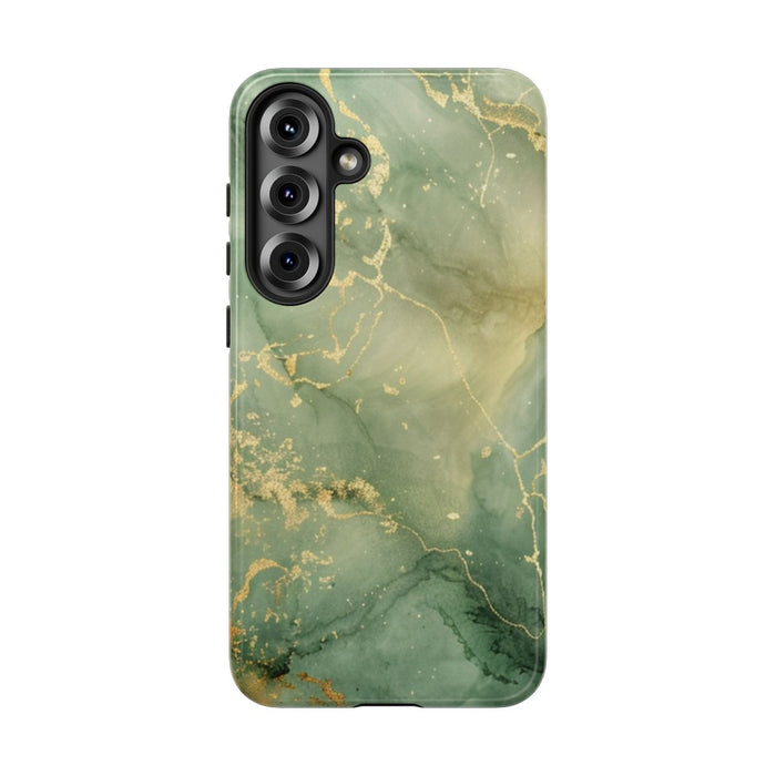 Groene en Gouden Marmer Abstract