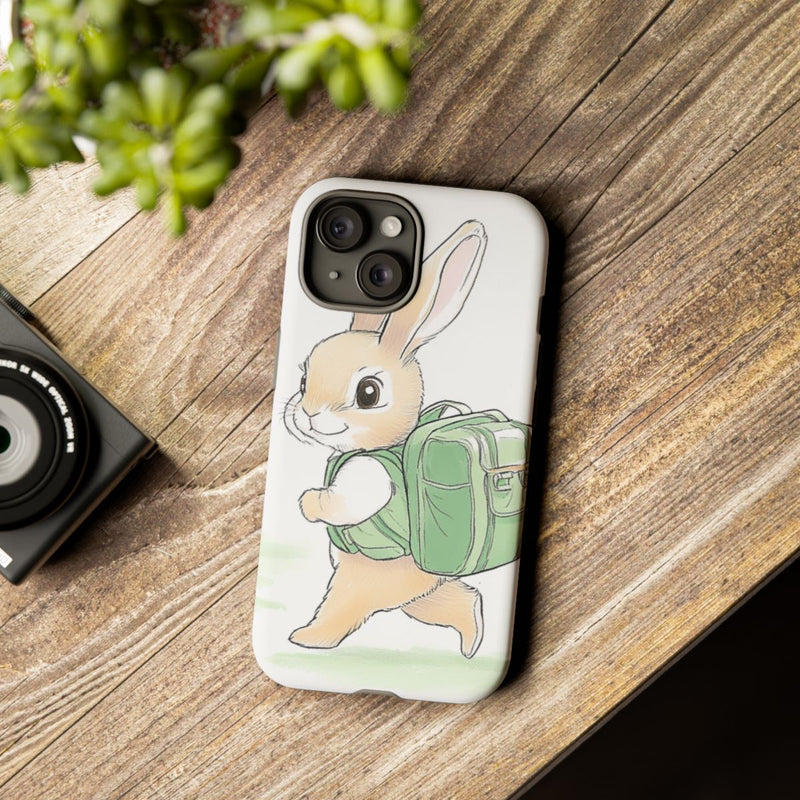Schattig Konijntje met Groene Rugzak