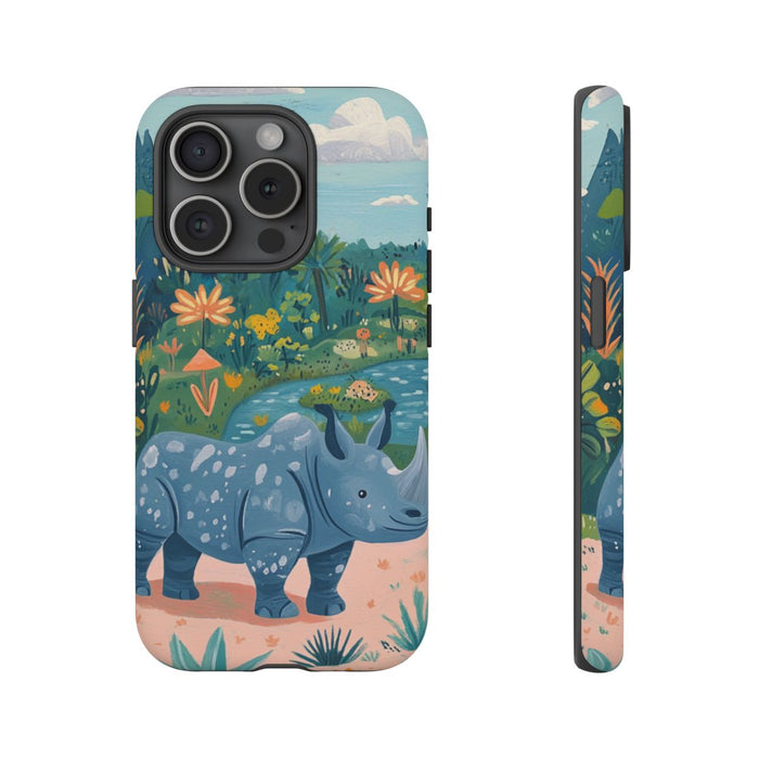 Blauwe Neushoorn Illustratie