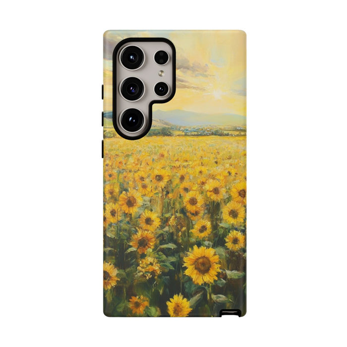 Zonnebloemenveld bij Zonsopkomst