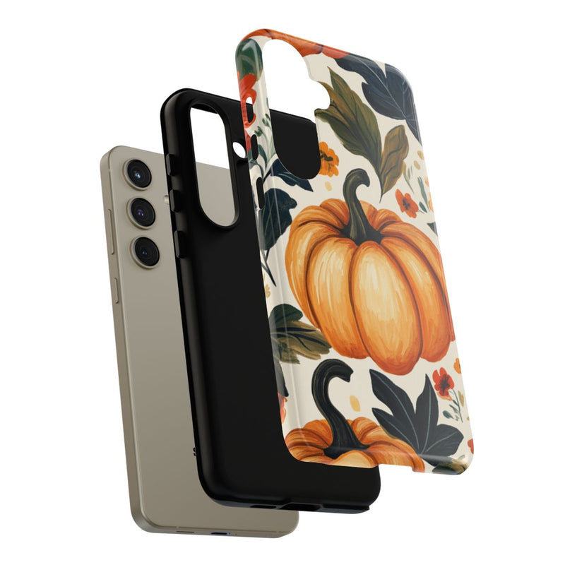 Herfst Pompoen en Bloemenpatroon