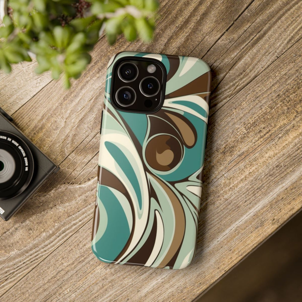 Abstracte Swirl in Teal en Bruin