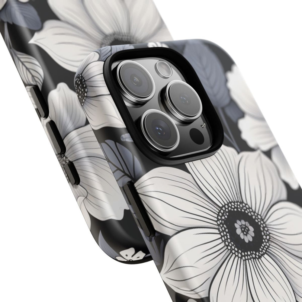 Zwart-Wit Bloemenpatroon