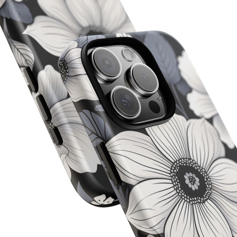 Zwart-Wit Bloemenpatroon