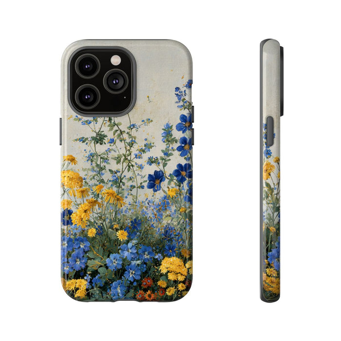 Blauwe en Gele Wilde Bloemen