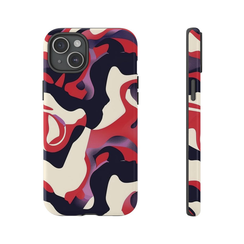 Abstract Rood-Zwart-Crème Patroon