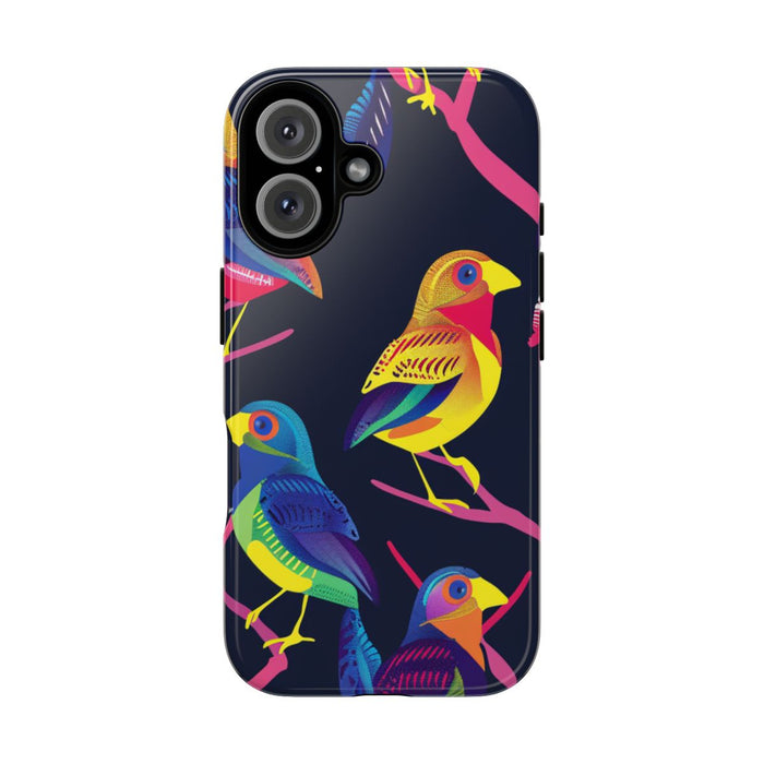 Neonkleurige Vogels op Takken
