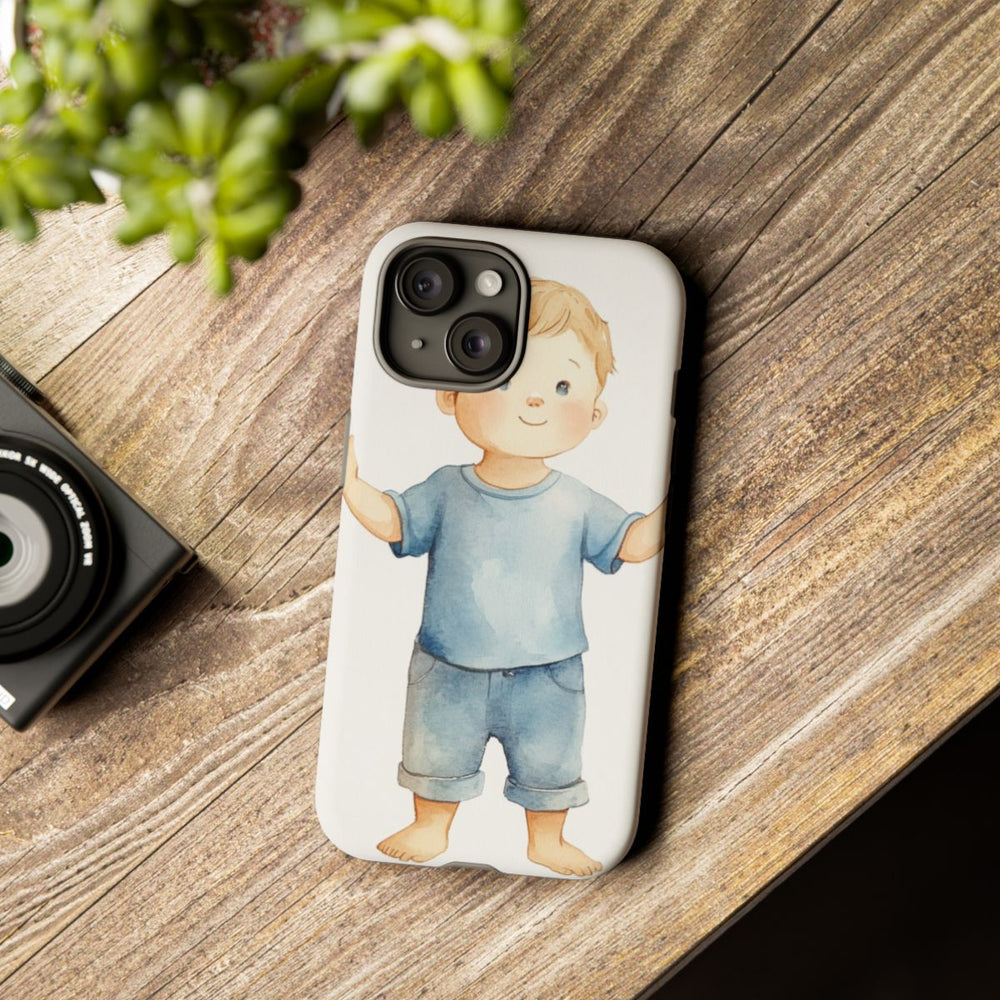 Aquarel Babyjongen met Opgeheven Armen