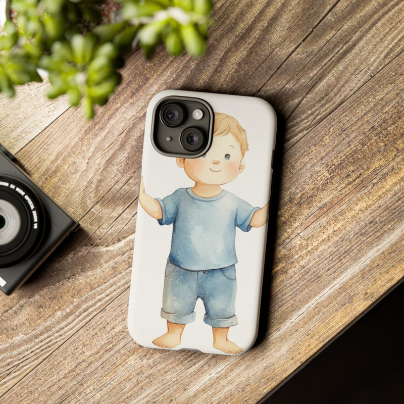 Aquarel Babyjongen met Opgeheven Armen