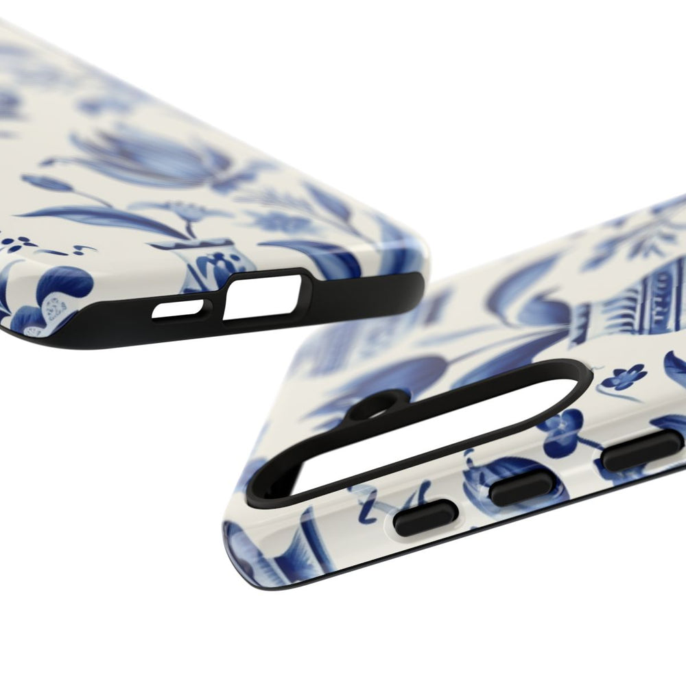 Blauw Bloemmotief met Delfts Vaaspatroon