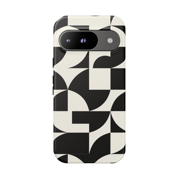 Zwart-Wit Geometrisch Abstract Patroon