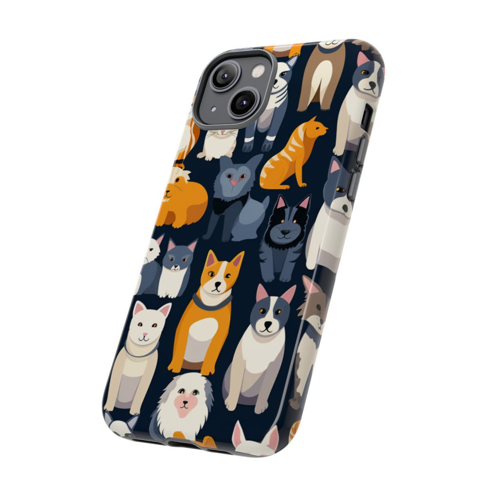 Kleurrijk Katten- en Hondenpatroon in Aantrekkelijke Kleuren