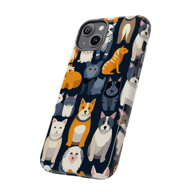 Kleurrijk Katten- en Hondenpatroon in Aantrekkelijke Kleuren