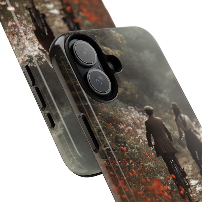 Fietsend Stelletje op Bloemenpad