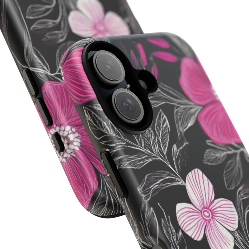 Roze en Witte Bloemenprint