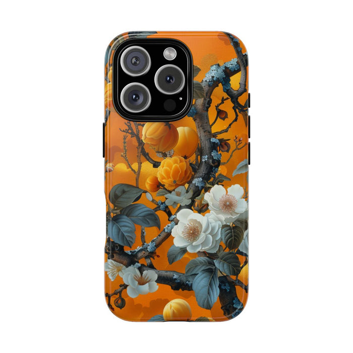 Vintage Botanisch Oranje Bloemenpatroon