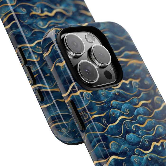 Blauw-Gouden Golfpatroon
