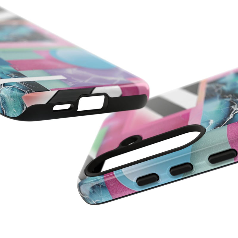 Abstract Geometrisch Patroon in Roze en Blauw