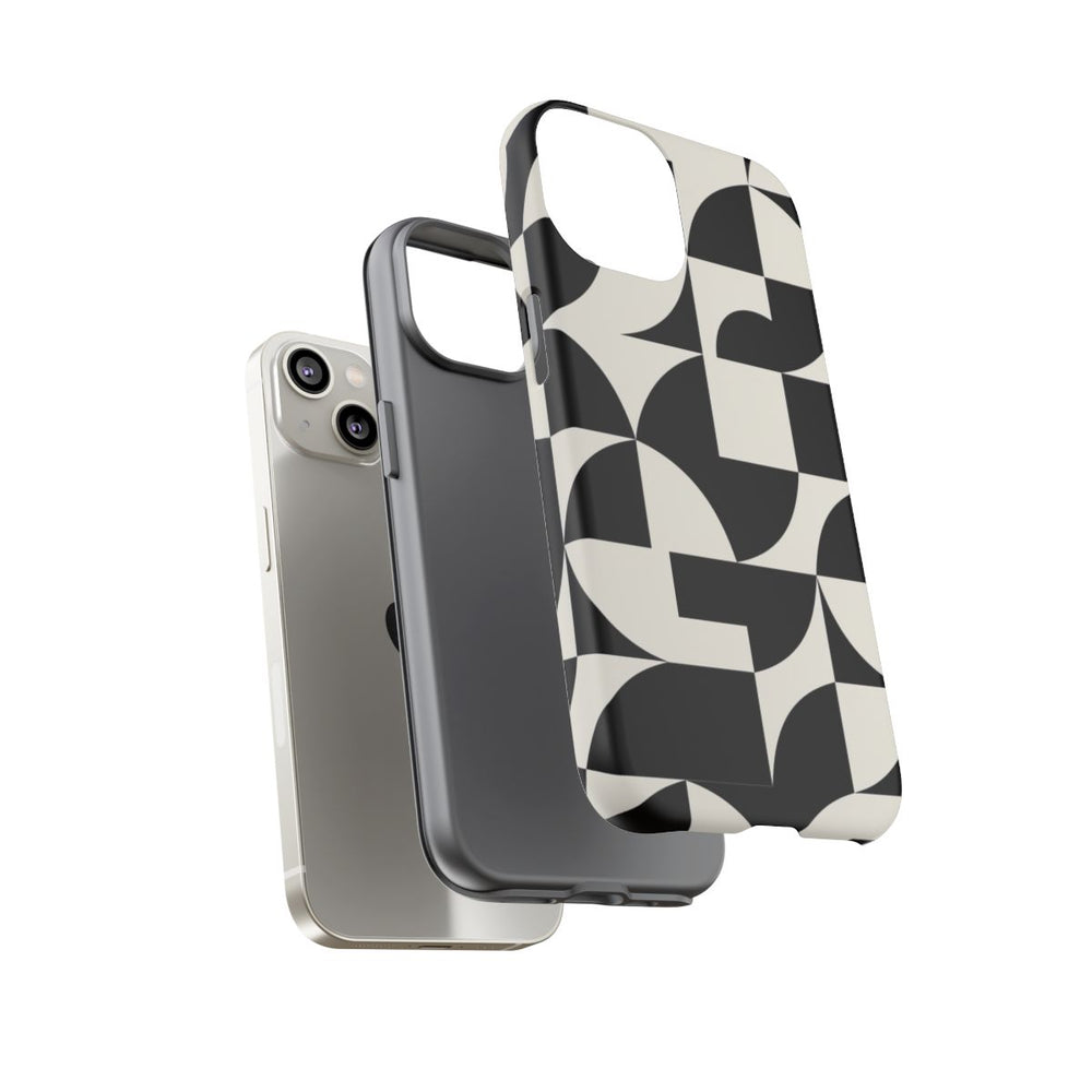 Zwart-Wit Geometrisch Abstract Patroon