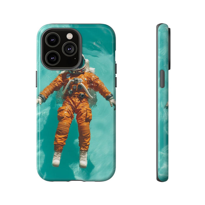 Astronaut in Oranje Pak Zwevend op Water