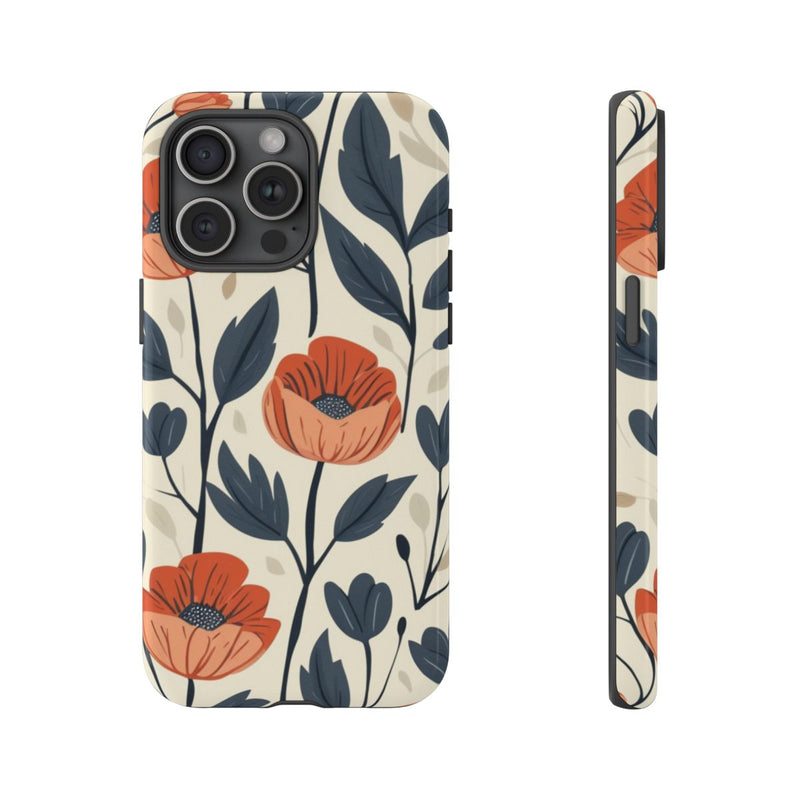 Oranje en Blauwe Bloemenpatroon