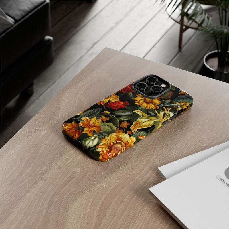 Vrolijk Gele en Rode Bloemenprint