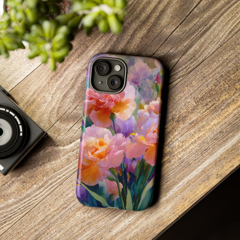 Roze en Paarse Bloemen in Waterverf