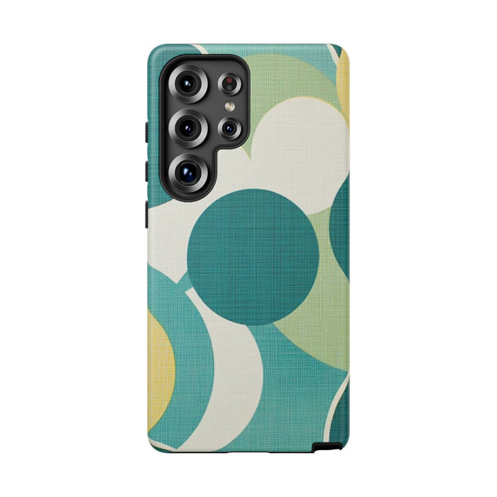 Retro Patroon met Blauwe en Gele Cirkels