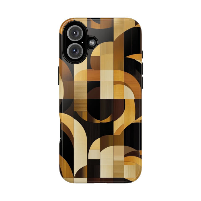 Geometrisch Bruin-Goud Art Deco Patroon