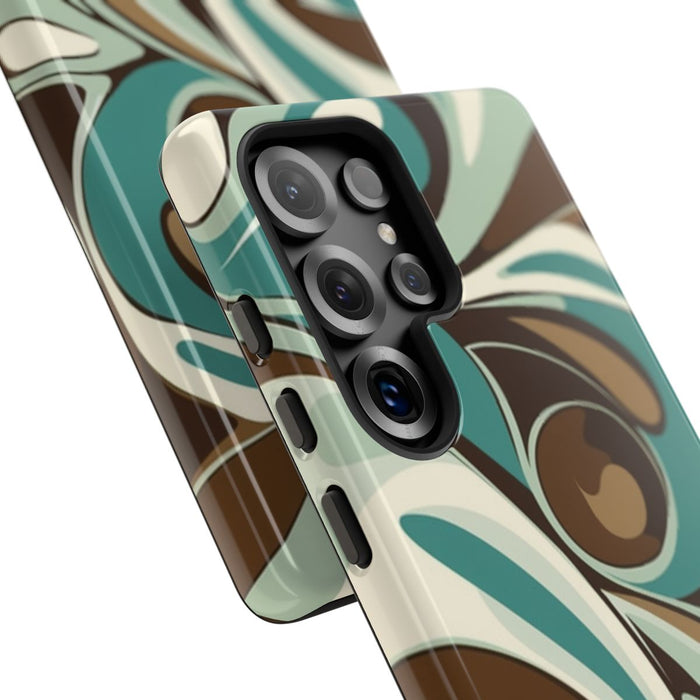 Abstracte Swirl in Teal en Bruin