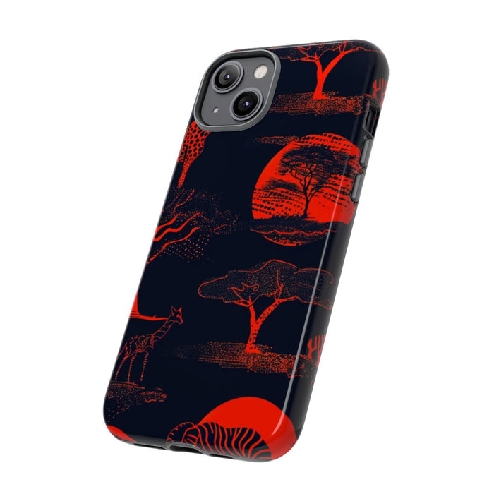 Rood Neon Afrikaans Dierenpatroon