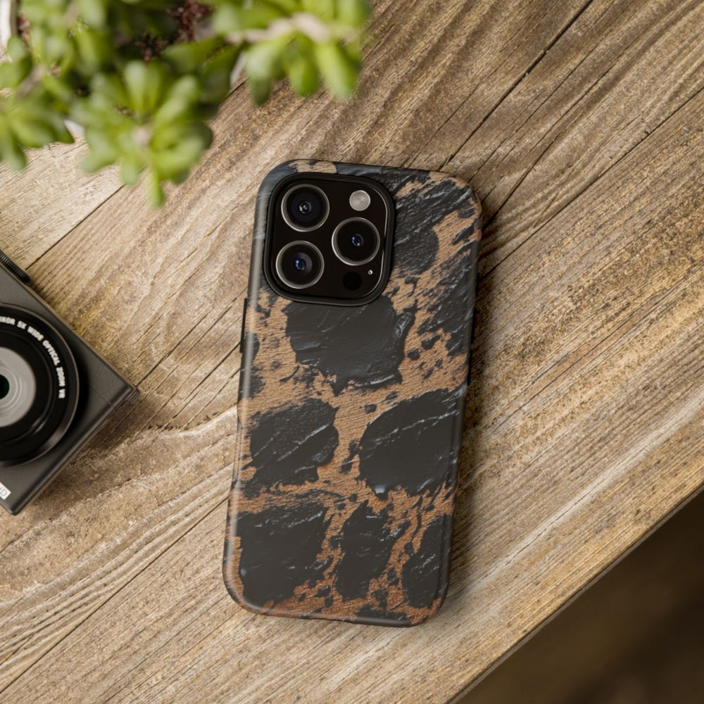 Zwart-Bruin Abstract Patroon met Textuur