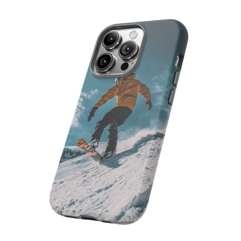 Snowboarder in Gele Jas op Besneeuwde Hellings