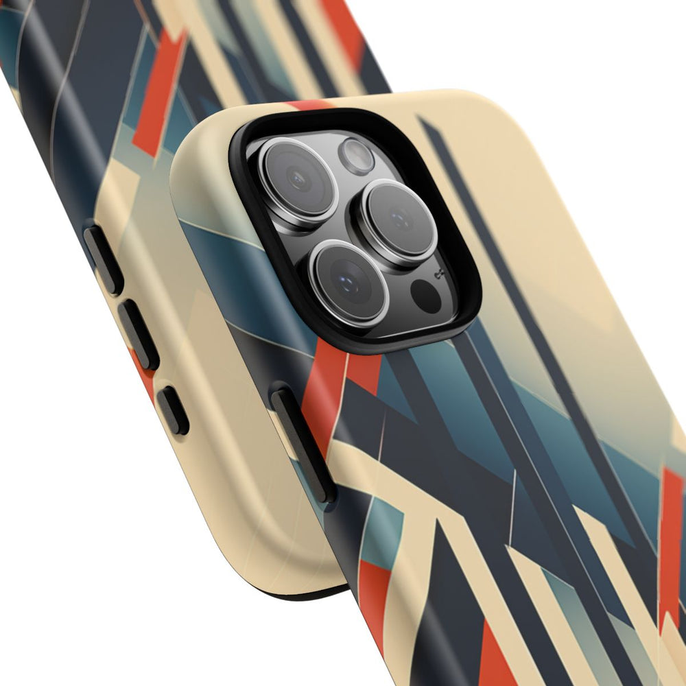 Geometrisch Abstracte Lijnen in Oranje en Blauw