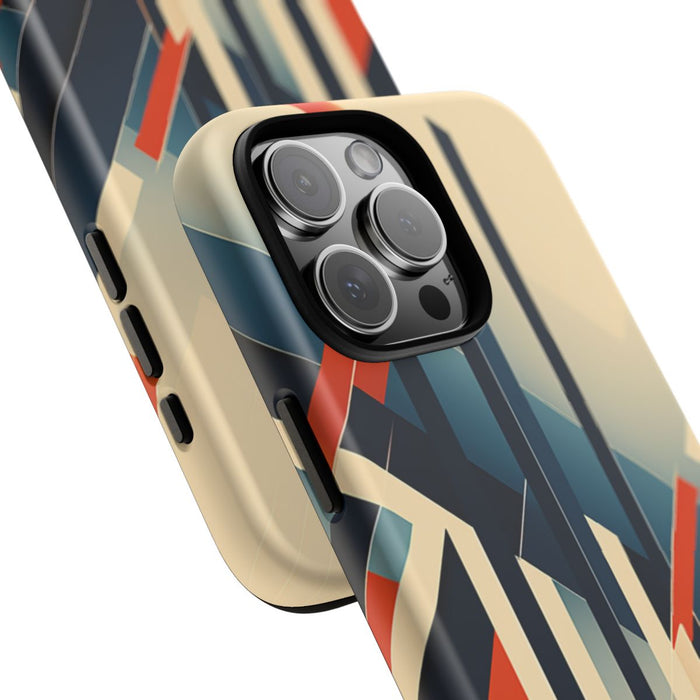 Geometrisch Abstracte Lijnen in Oranje en Blauw
