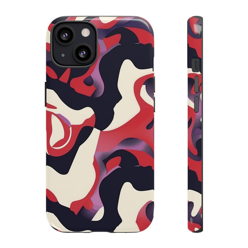 Abstract Rood-Zwart-Crème Patroon