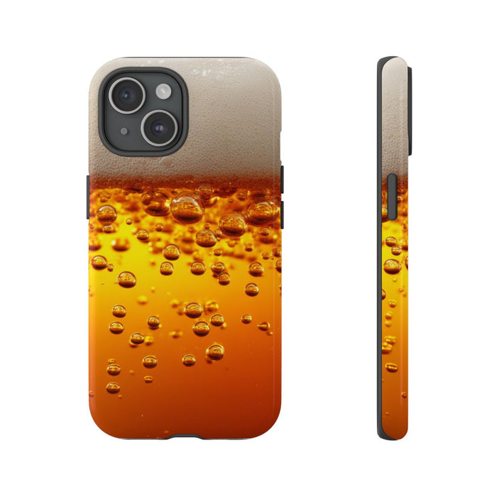 Amberkleurige Bierbellen van Dichtbij