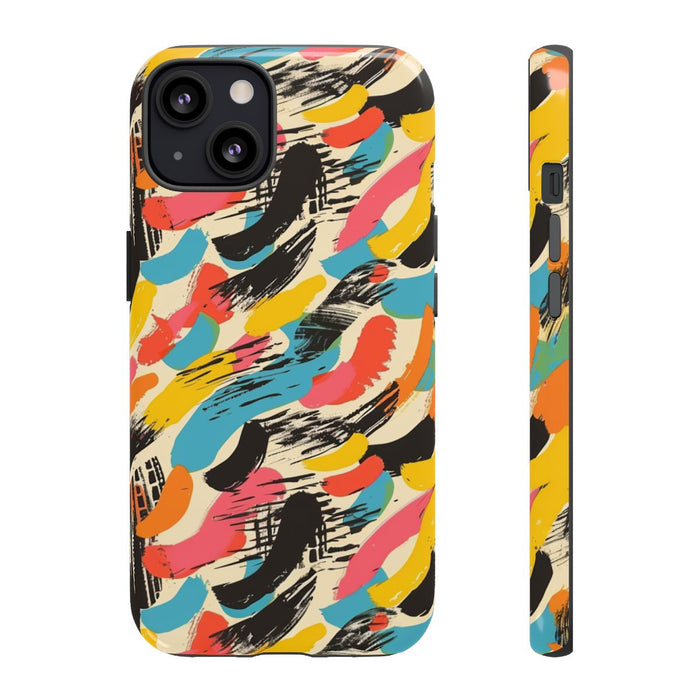 Levendig Abstract Penseelstrepenpatroon