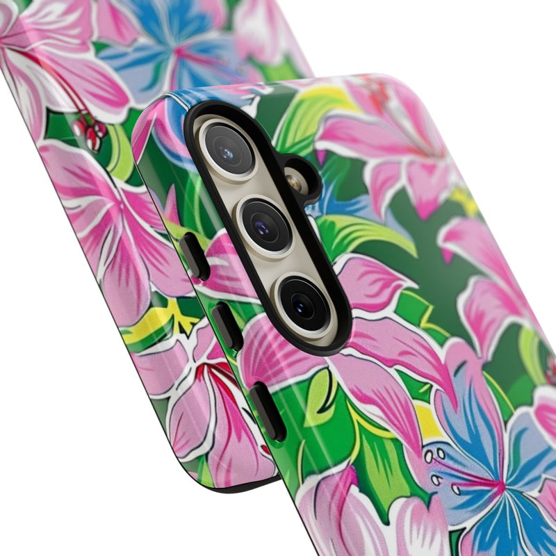 Roze en Blauwe Bloemenprint